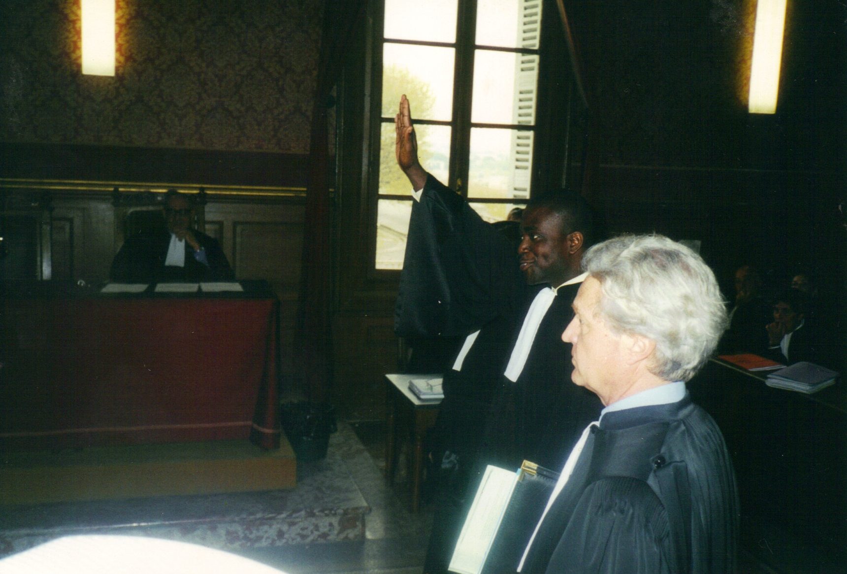 Oath taking in Montpellier, France, April 2002